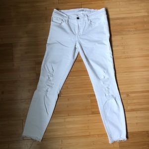 J brand white distressed jeans 27